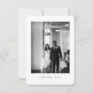 Tarjeta De Agradecimiento Foto de boda formal clásica redondeada