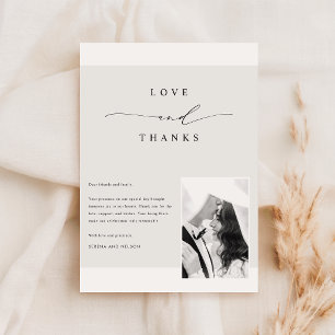 Tarjeta De Agradecimiento Foto de boda formal clásica romántica