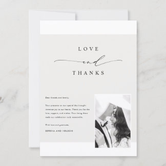 Tarjeta De Agradecimiento Foto de boda formal clásica romántica