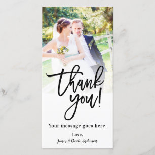 Tarjeta De Agradecimiento Foto de boda imagen gracias elegante moderno