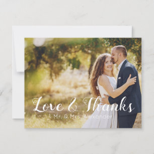 Tarjeta De Agradecimiento Foto de boda Love & Thanks
