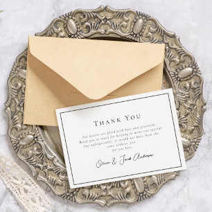 Tarjeta De Agradecimiento Foto de Boda minimalista