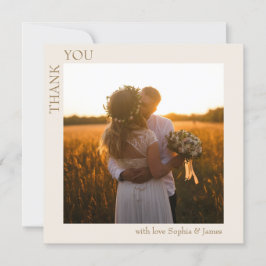 Tarjeta De Agradecimiento Foto de Boda Minimalista moderno