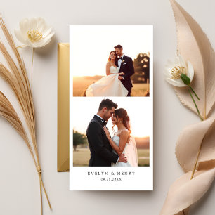 Tarjeta De Agradecimiento Foto de Boda Minimalista moderno