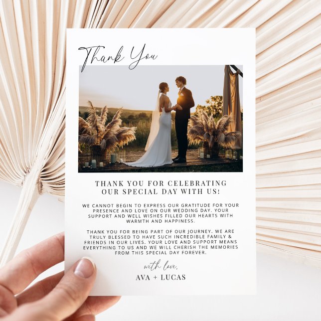Tarjeta De Agradecimiento Foto de Boda Minimalista moderno (Subido por el creador)