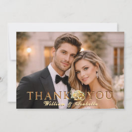 Tarjeta De Agradecimiento Foto de boda moderna elegante personalizada