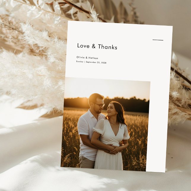 Tarjeta De Agradecimiento Foto de boda moderna simple (Subido por el creador)