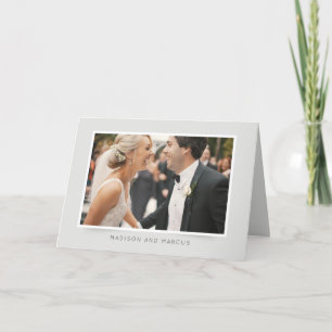 Tarjeta De Agradecimiento Foto de boda moderna y elegante Gracias