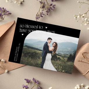 Tarjeta De Agradecimiento Foto de boda negra tan bendecida