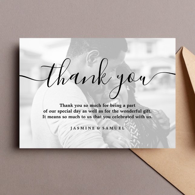 Tarjeta De Agradecimiento Foto De Boda Personalizada De Gracias (Wedding Thank You Card)