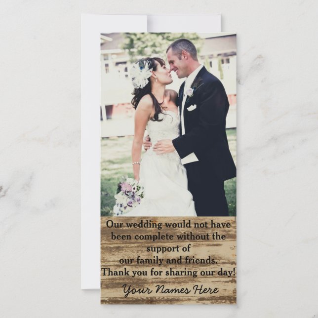 Tarjeta De Agradecimiento Foto de boda personalizada Gracias Cartas (Anverso)