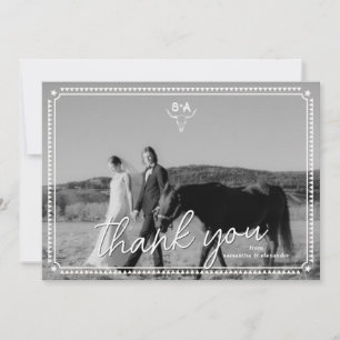 Tarjeta De Agradecimiento Foto de boda rústica del sudoeste de Estados Unido