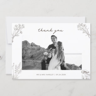 Tarjeta De Agradecimiento Foto de boda rústica elegante