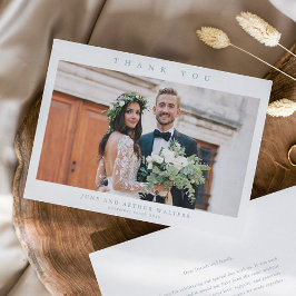 Tarjeta De Agradecimiento Foto de boda sencilla