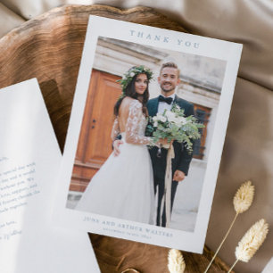 Tarjeta De Agradecimiento Foto de Boda Simple