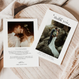 Tarjeta De Agradecimiento Foto de boda Simple Elegance