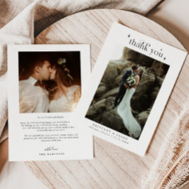 Tarjeta De Agradecimiento Foto de boda Simple Elegance