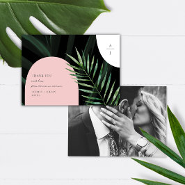 Tarjeta De Agradecimiento Foto de Boda tropical de arcos de monograma