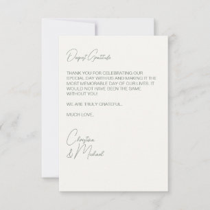 Tarjeta De Agradecimiento Foto de Boda verde sabio y blanco suave