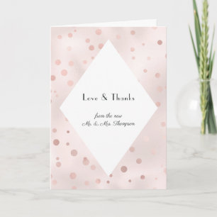 Tarjeta De Agradecimiento Foto de boda vintage en rosa oro y rubor