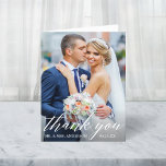 Tarjeta De Agradecimiento Foto de Calligraphy Boda Bride Groom<br><div class="desc">Boda de caligrafía moderna Novia y Groom Fotografía gracias tarjeta de nota doblada</div>