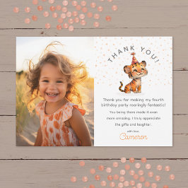 Tarjeta De Agradecimiento Foto de celebración de cumpleaños de niño tigre du