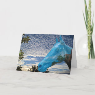 Tarjeta De Agradecimiento Foto de composición del cielo matutino y caballo p