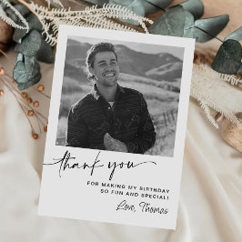 Tarjeta De Agradecimiento Foto de cumpleaños 50 en la era moderna