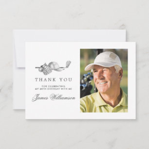Tarjeta De Agradecimiento Foto de cumpleaños 60 tema de golf