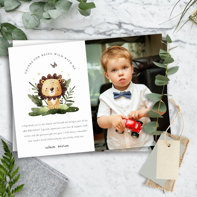 Tarjeta De Agradecimiento Foto de cumpleaños de animal salvaje de la jungla  (Subido por el creador)