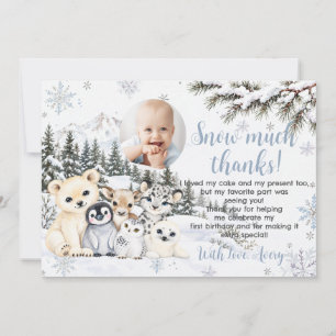 Tarjeta De Agradecimiento Foto de cumpleaños de animales árticos de Winter O