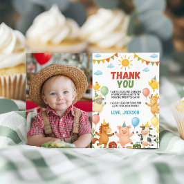 Tarjeta De Agradecimiento Foto de cumpleaños de animales de granja