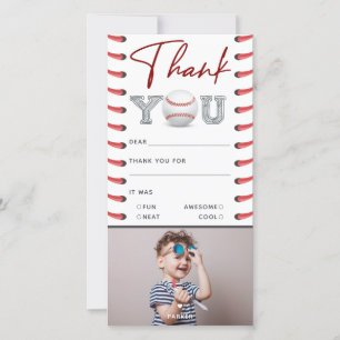 Tarjeta De Agradecimiento Foto de cumpleaños de béisbol