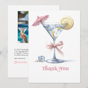 Tarjeta De Agradecimiento Foto de cumpleaños de cóctel Martini Tini Bit Olde
