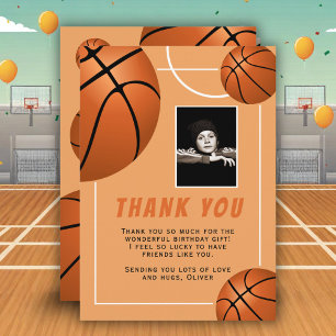 Tarjeta De Agradecimiento Foto de cumpleaños de deportes de balón de balonce