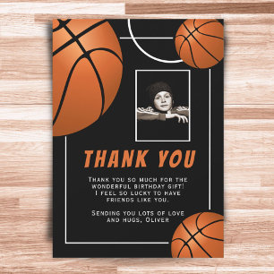 Tarjeta De Agradecimiento Foto de cumpleaños de deportes de baloncesto