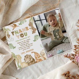 Tarjeta De Agradecimiento Foto de cumpleaños de Dinosaurio Uno-A-Saurus 1er 