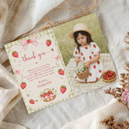 Tarjeta De Agradecimiento Foto de cumpleaños de fresa y bayas