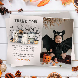 Tarjeta De Agradecimiento Foto de cumpleaños de Halloween para niños Spookta