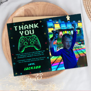 Tarjeta De Agradecimiento Foto de cumpleaños de juego de arcade de videojueg