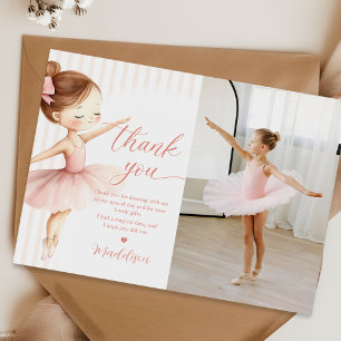 Tarjeta De Agradecimiento Foto de cumpleaños de niña bailarina de ballet con