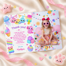 Foto de cumpleaños de niña colorida arcoíris Squis