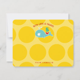 Tarjeta De Agradecimiento Foto de Cumpleaños de Niño de Ballena de Dibujos A