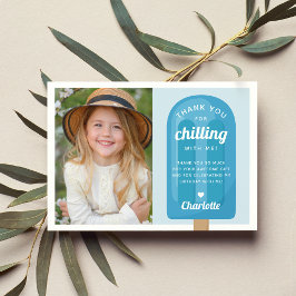 Tarjeta De Agradecimiento Foto de cumpleaños de niños con paleta de verano