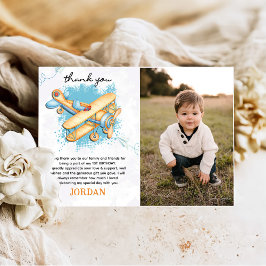 Tarjeta De Agradecimiento Foto de cumpleaños del 1er aniversario de Vintage 