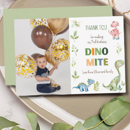 Tarjeta De Agradecimiento Foto de cumpleaños Dino-mite 