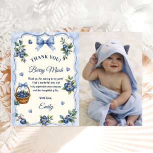 Tarjeta De Agradecimiento Foto de cumpleaños dulce de arándanos
