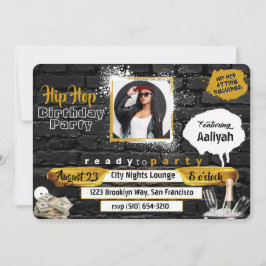 Tarjeta De Agradecimiento Foto de cumpleaños Hip Hop, escuela de 90