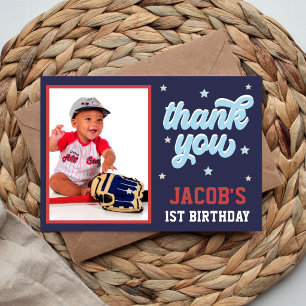 Tarjeta De Agradecimiento Foto de cumpleaños número 1 de Rookie del Año Béis