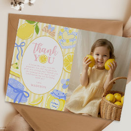 Tarjeta De Agradecimiento Foto de cumpleaños número uno de Limonada de Veran